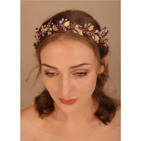 Women Girls Hair Vine Crystal Wedding Headband  Fall Boho Bridal Hair‎ Piece - Picture 4 of 5